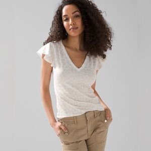 NEW White House Black Market Glamgetter Tee in Gold/White Size Small